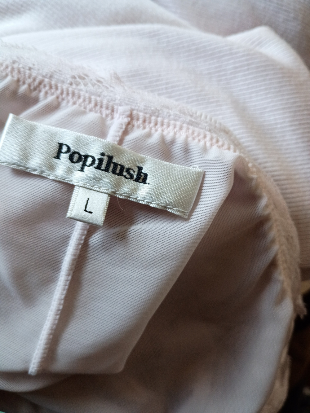 Popilush Lace-Trim Maxi Slip Dress in Pale Pink - Picture 11 of 11